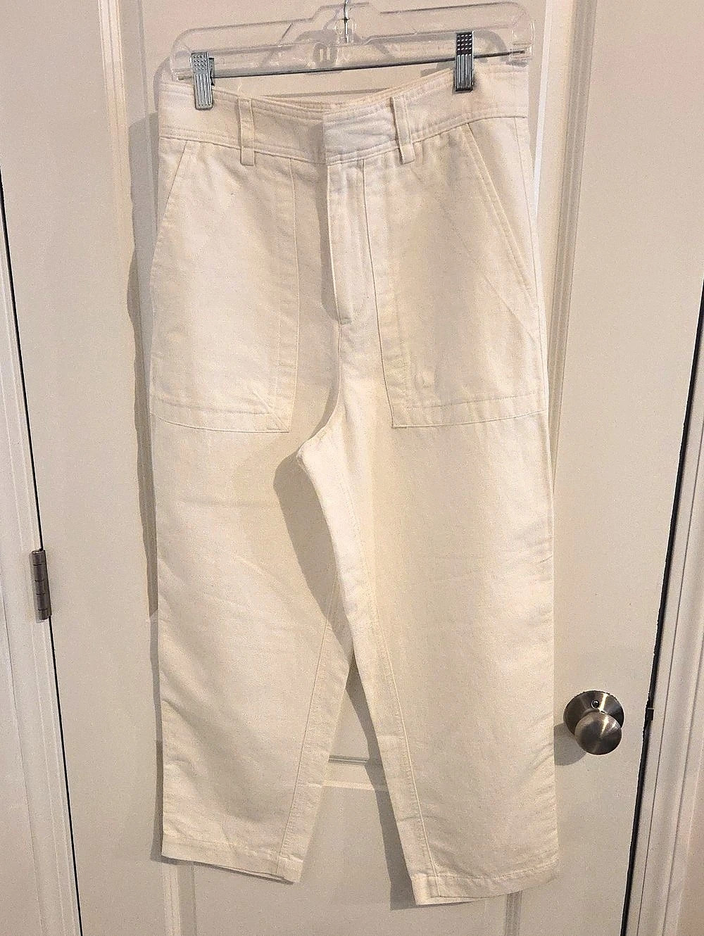 Banana Republic Oversized Straight Leg Pants in White Size 4 Like New